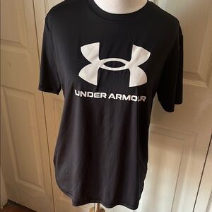 Under Armour Black and White Short Sleeve swim shirt UPF 50